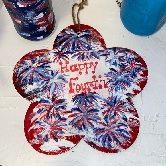 Fireworks Wall or Door Sign Patriotic Decor Americana Fourth of July - Picture 2 of 3